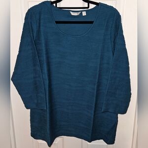 Liz Claiborne Teal 3/4 Sleeve Blouse